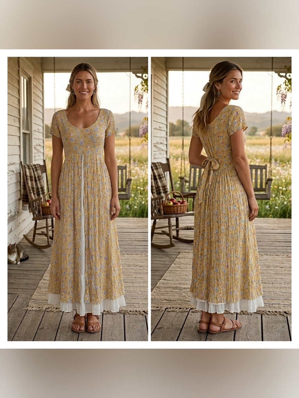 Vintage NC ❤️ 17 Danielle Karen Floral Dress Size S/M
